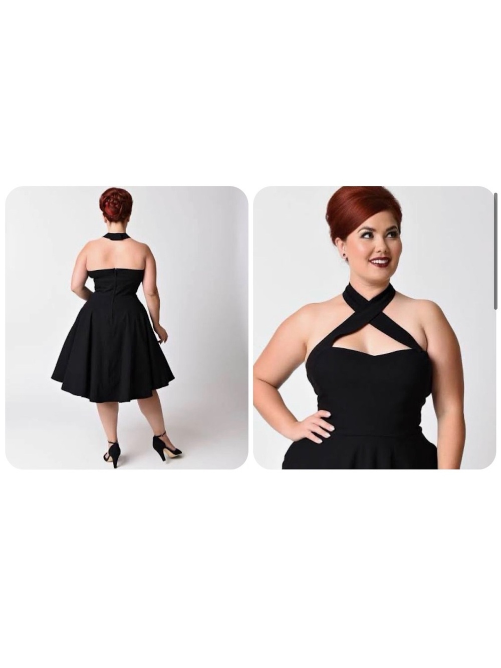 Women’s Black Halter Fit & Flare Dress